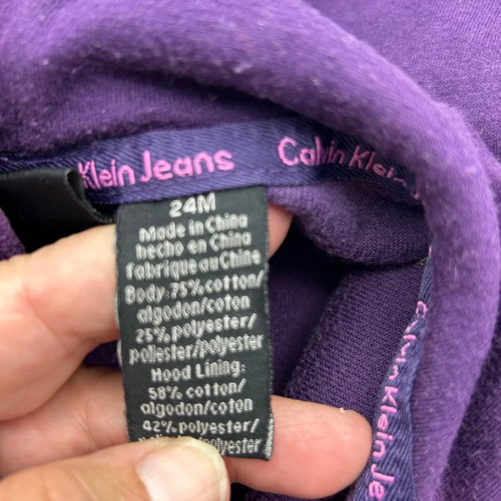 Crazy 8 Pink Moto Jacket & Calvin Klein Purple Velour Hoodie Bundle 12-18 Months